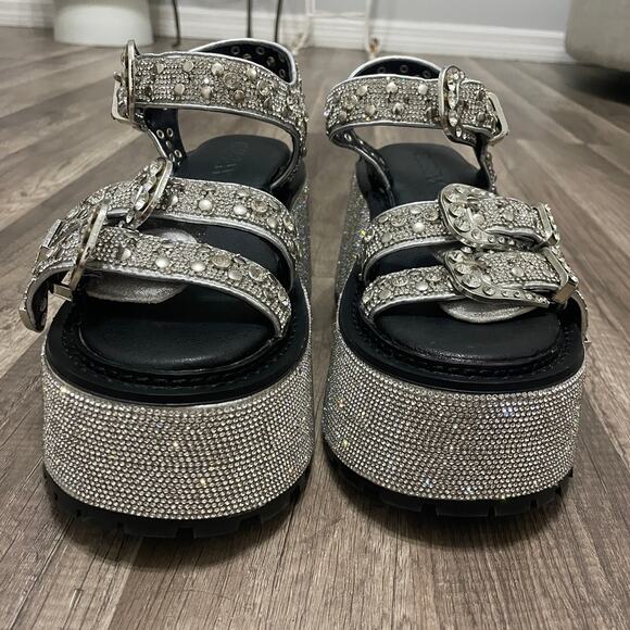 Dolls Kill Club Exx Radiant Western Platform Sandals – Size 5M – New - Picture 2 of 8